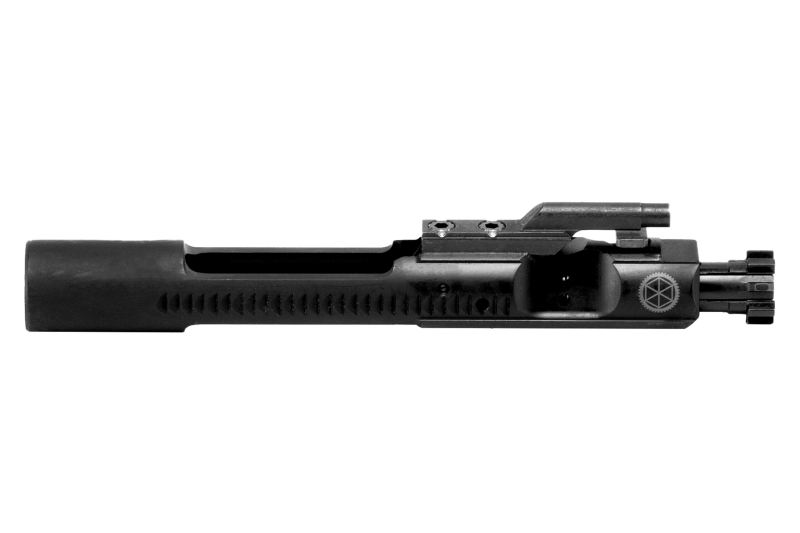 alt="Sionics black phosphate bolt carrier group shown from side"