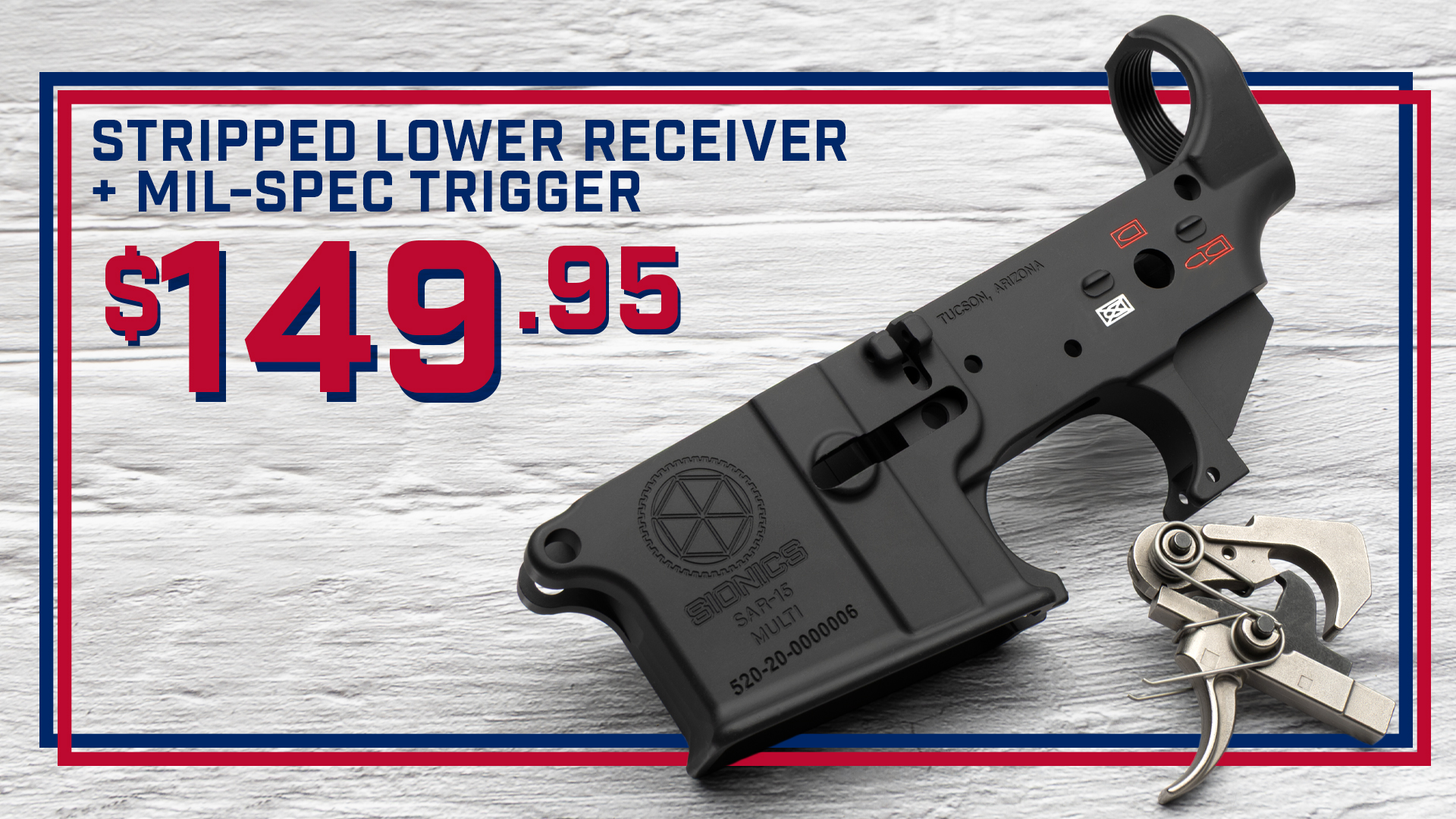 Labor Day Bundle - SIONICS Stripped lower Receiver + MIL-SPEC TRIGGER