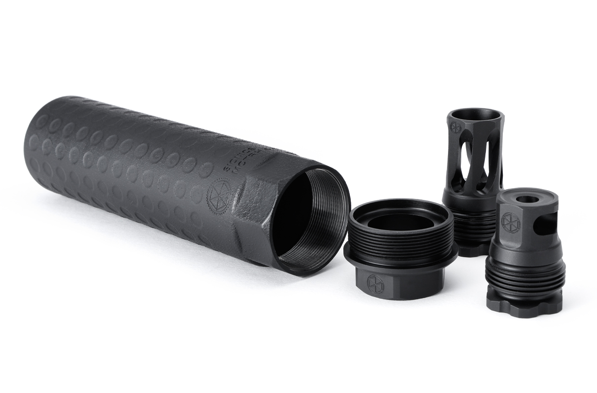 SIONICS MCTR-Hub Mount Suppressor with Muzzle Brake and Flash Hider