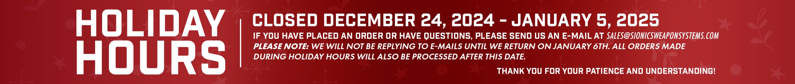 Holiday hours